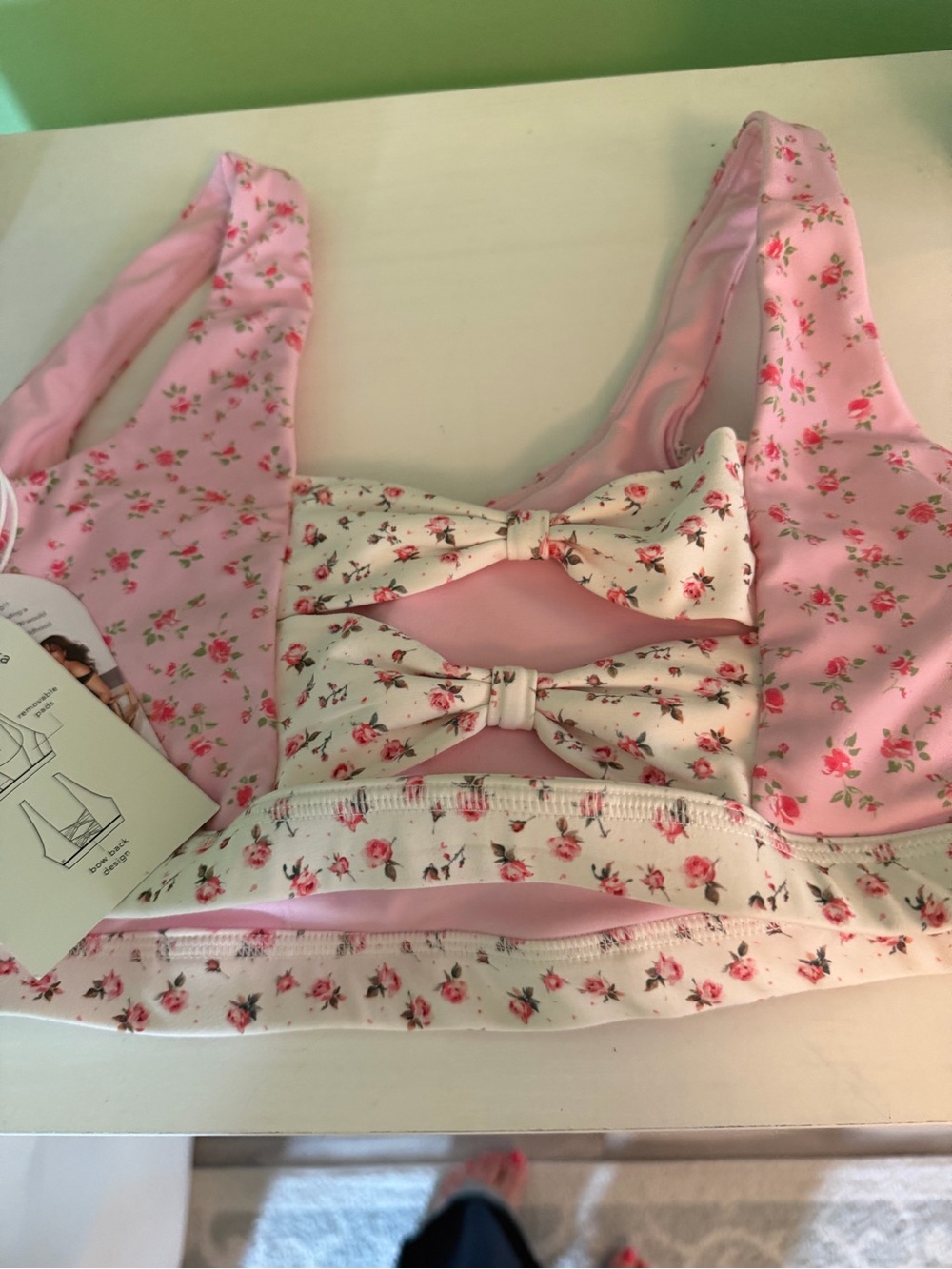 Blogilates sports bra bow back size large nwt